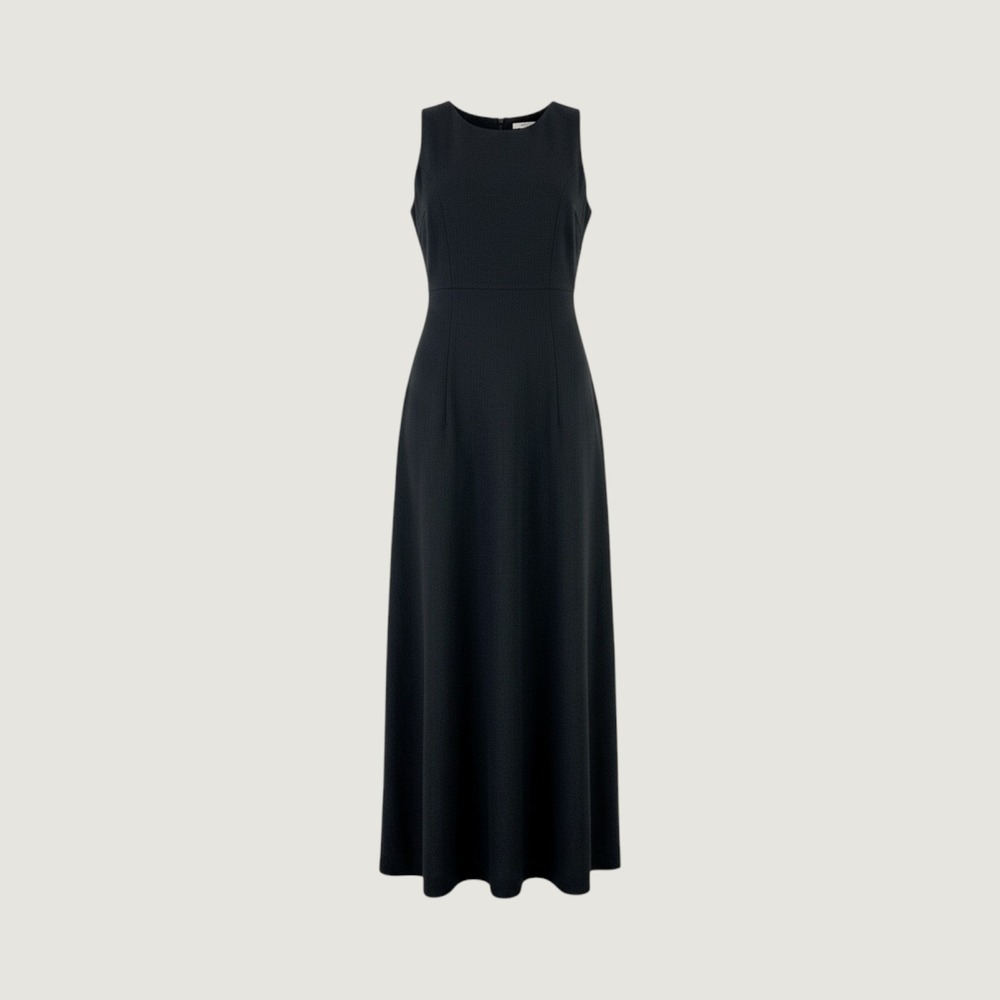 VTG Eddie Bauer Sleeveless Maxi Dress Women 4P Black Classic Minimalist